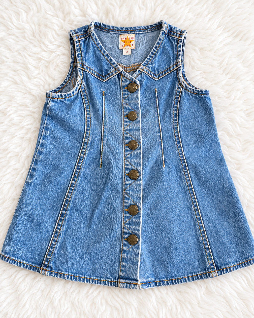 Baby Gap denim sleeveless dress front
