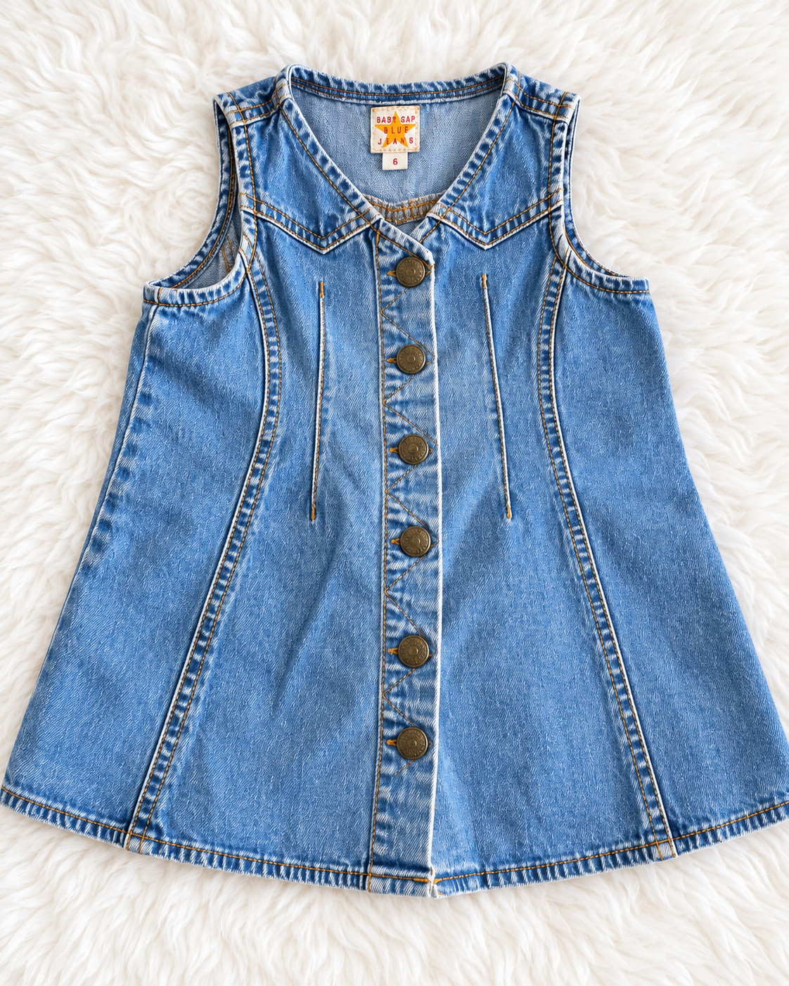 Baby Gap denim sleeveless dress front
