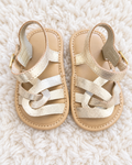 Baby Gap metallic gold baby sandals size 3-6 months front view