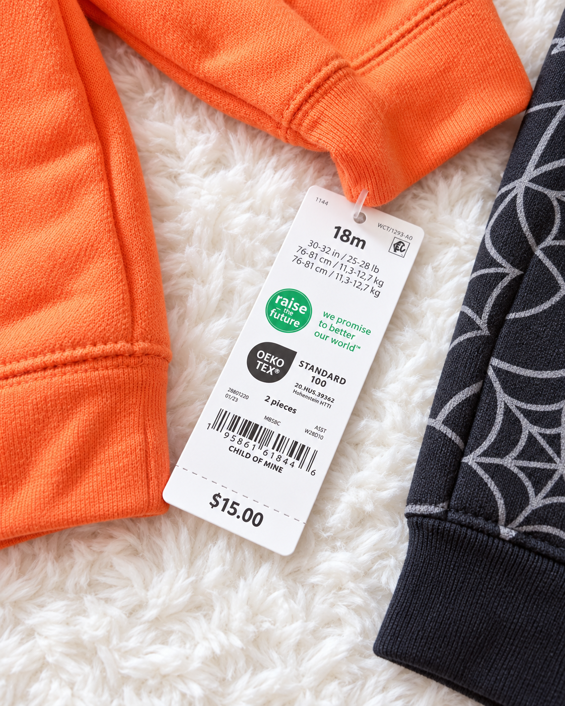 Carter's 18 month Halloween 2-piece set tag
