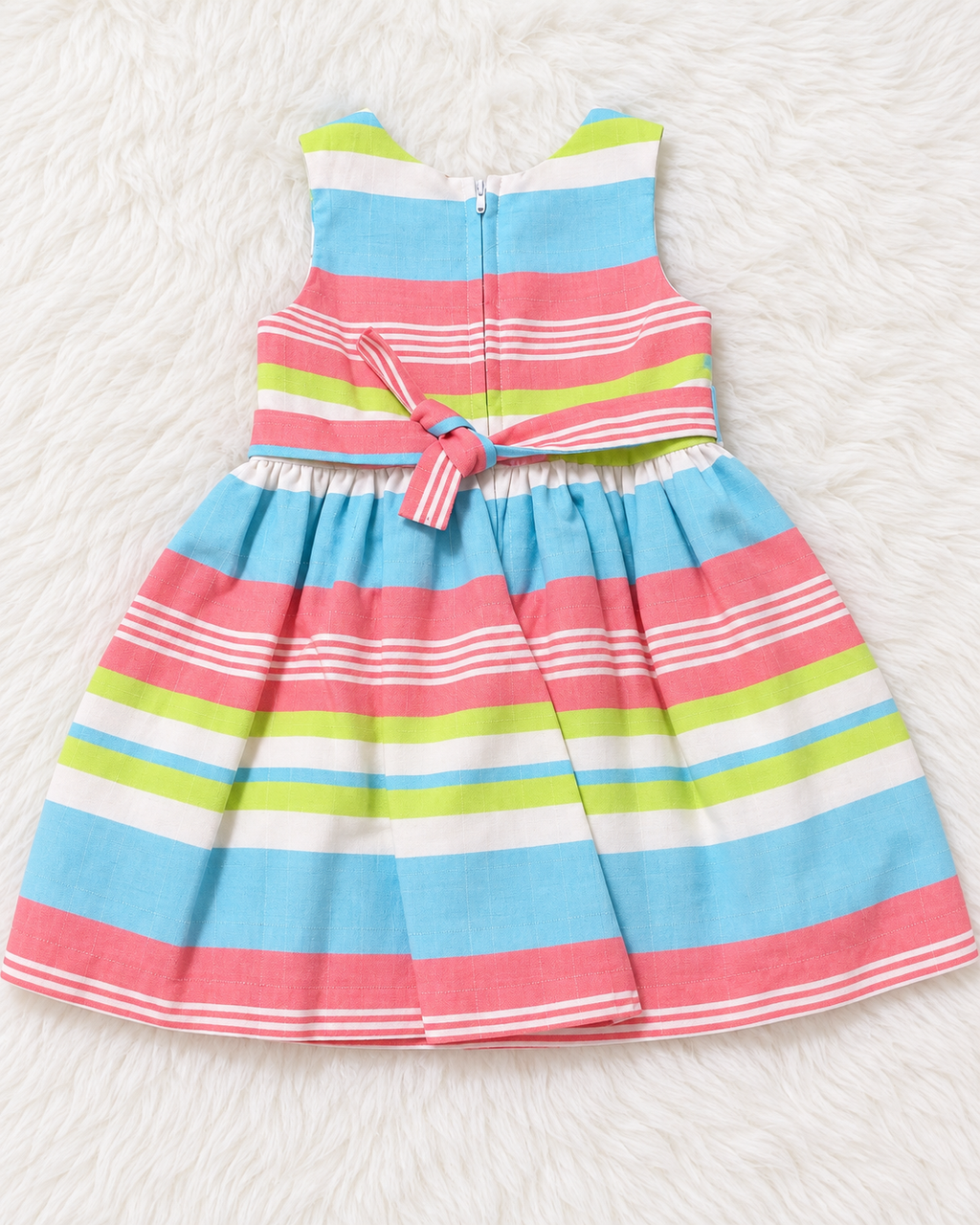 Bonnie Baby pastel striped dress size 18 months back view