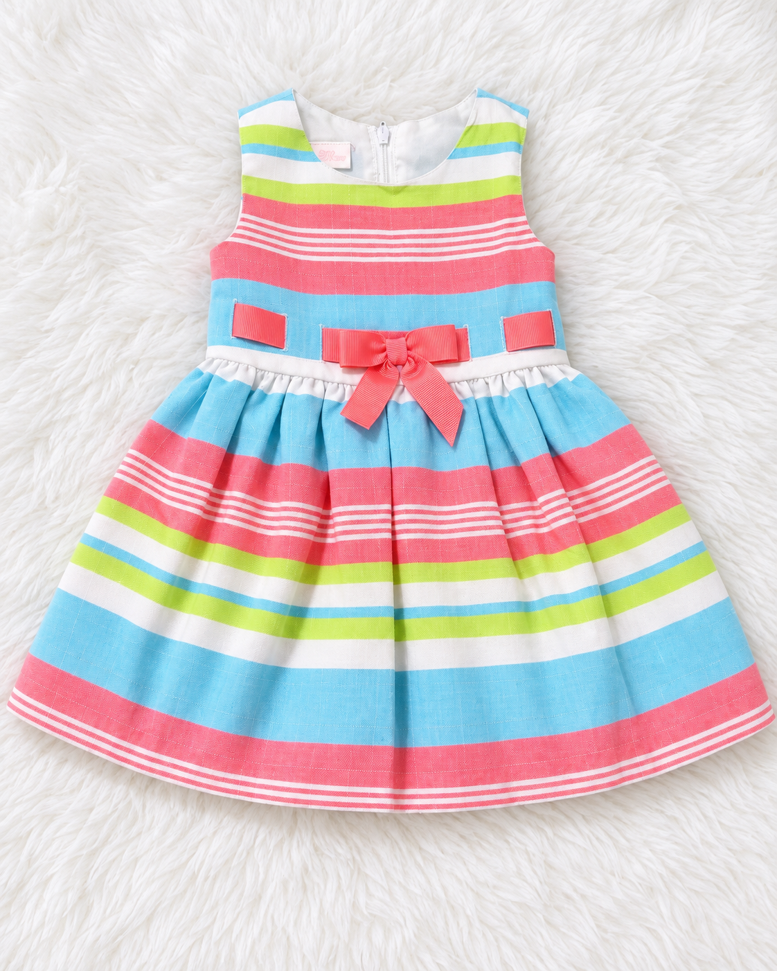 Bonnie Baby pastel striped dress size 18 months front view