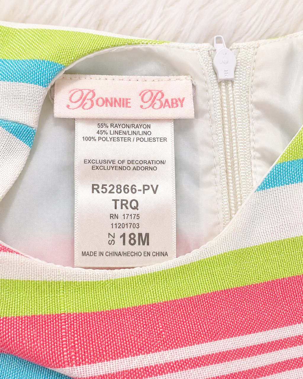 Bonnie Baby size 18 months garment label