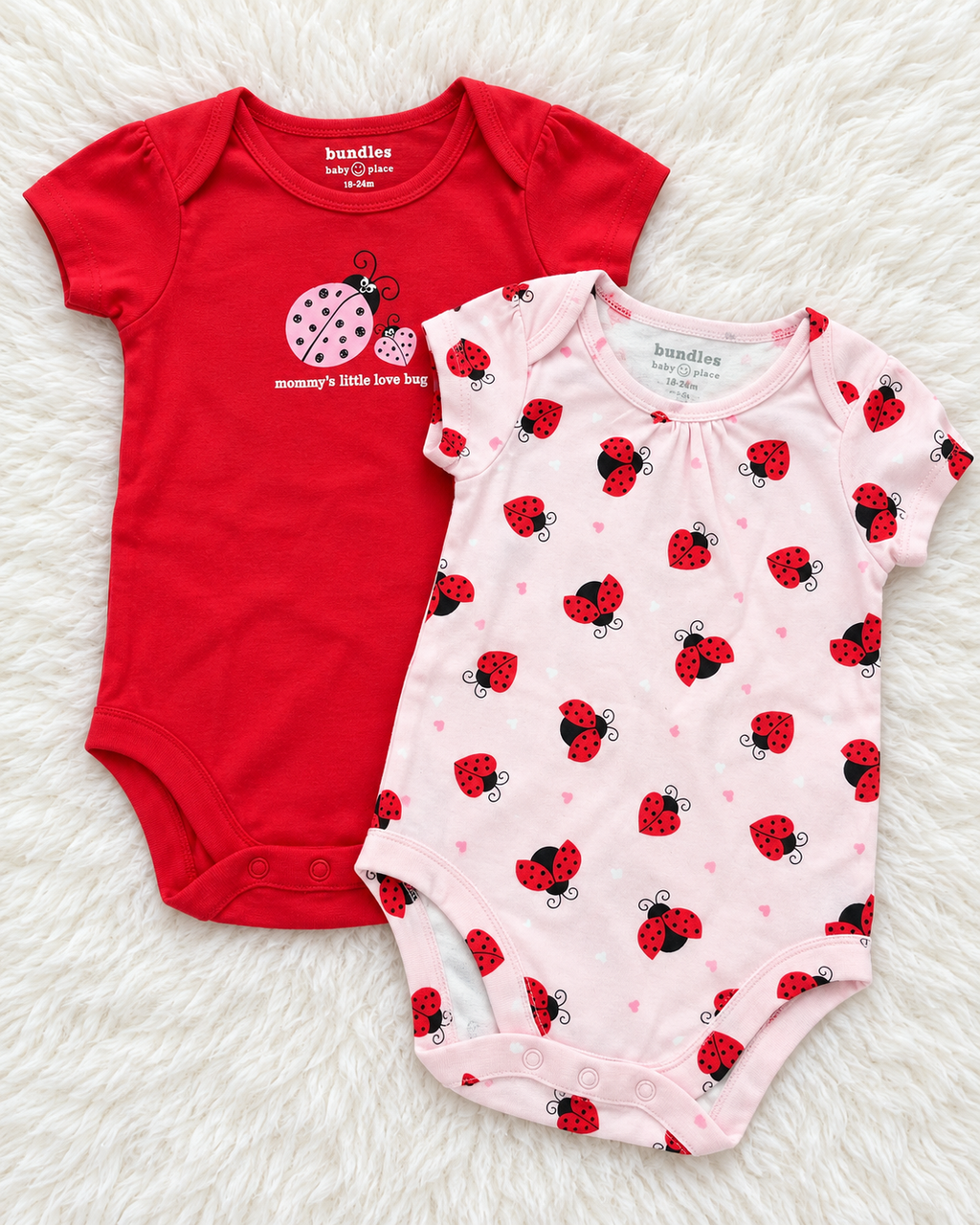 Bundles Baby Place two-piece ladybug bodysuit set size 18 months