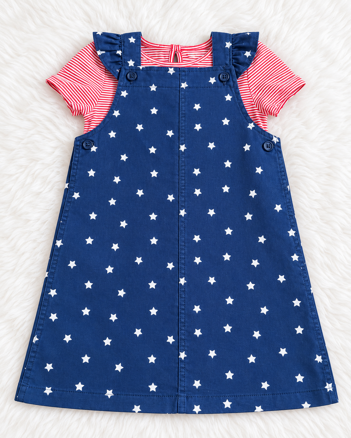 Carter's 4T navy star jumper with red and white striped shirt