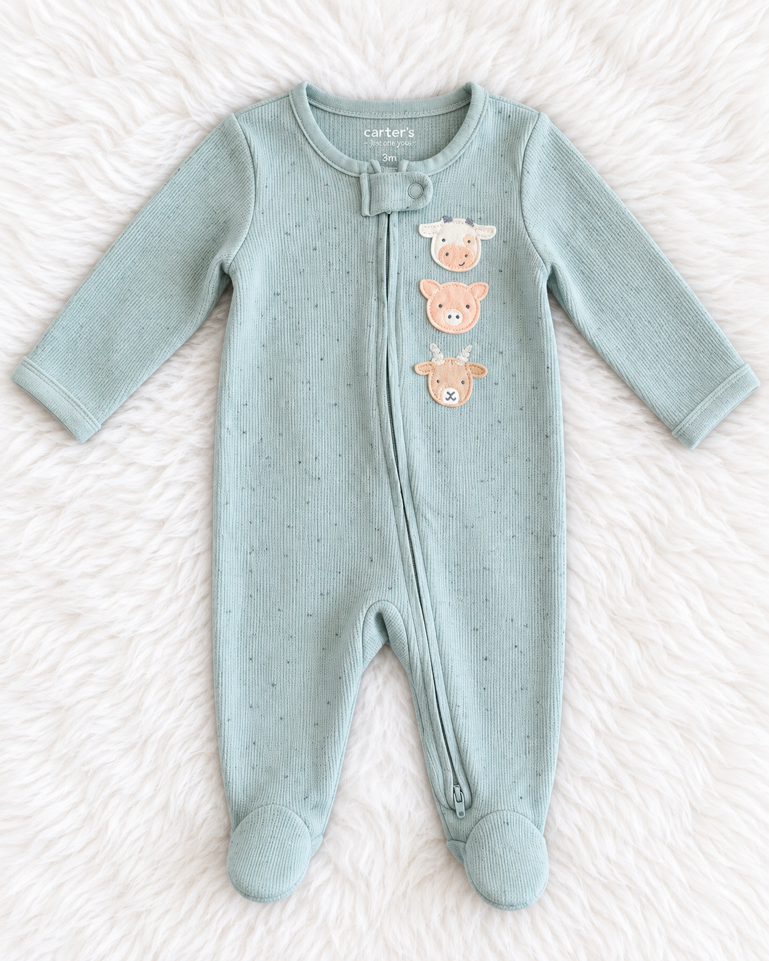 Just One You by Carter's animal applique footed sleeper size 3 months