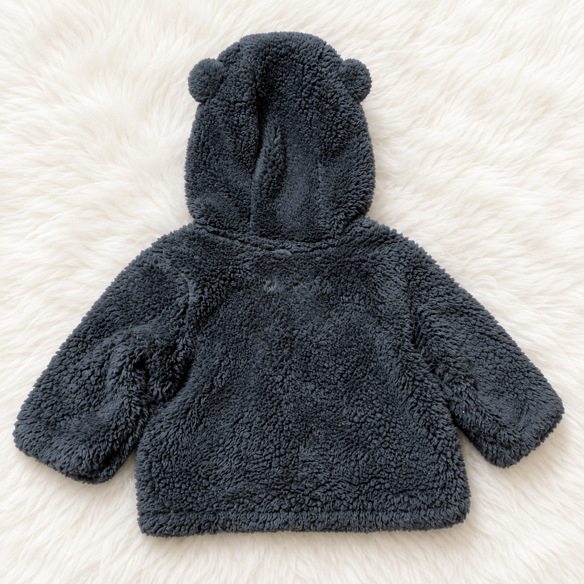 Carter's charcoal sherpa hooded jacket size 3 months back view