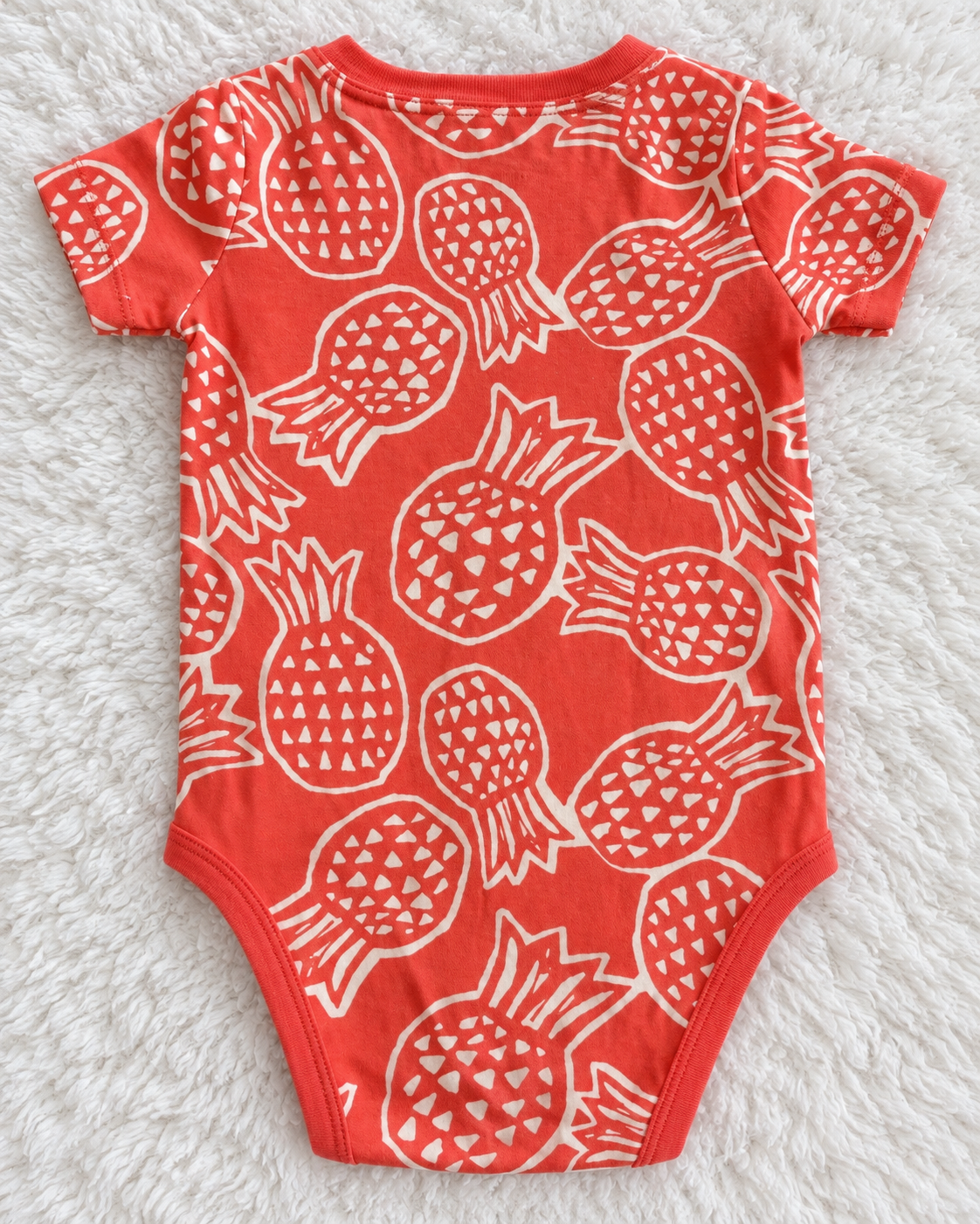 Carter's coral pineapple print short sleeve bodysuit size 18 months back