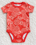 Carter's coral pineapple print short sleeve bodysuit size 18 months front