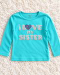 Carter's turquoise I Love My Sister long sleeve shirt size 18 months