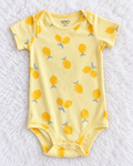 Carter's Child of Mine yellow lemon print bodysuit size 18 months