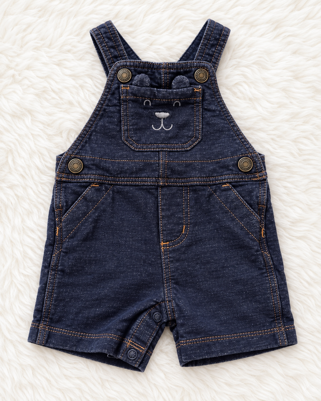 Carter's navy baby short overalls size 6 months