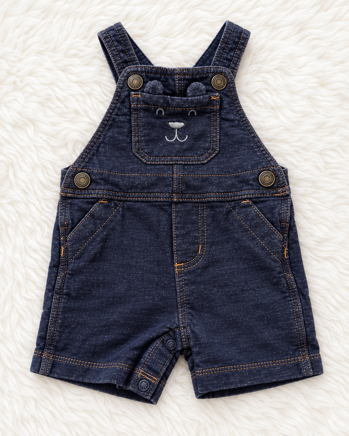 Carter's navy baby short overalls size 6 months