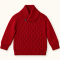 Cat & Jack red cable-knit kids sweater front view, size 5T