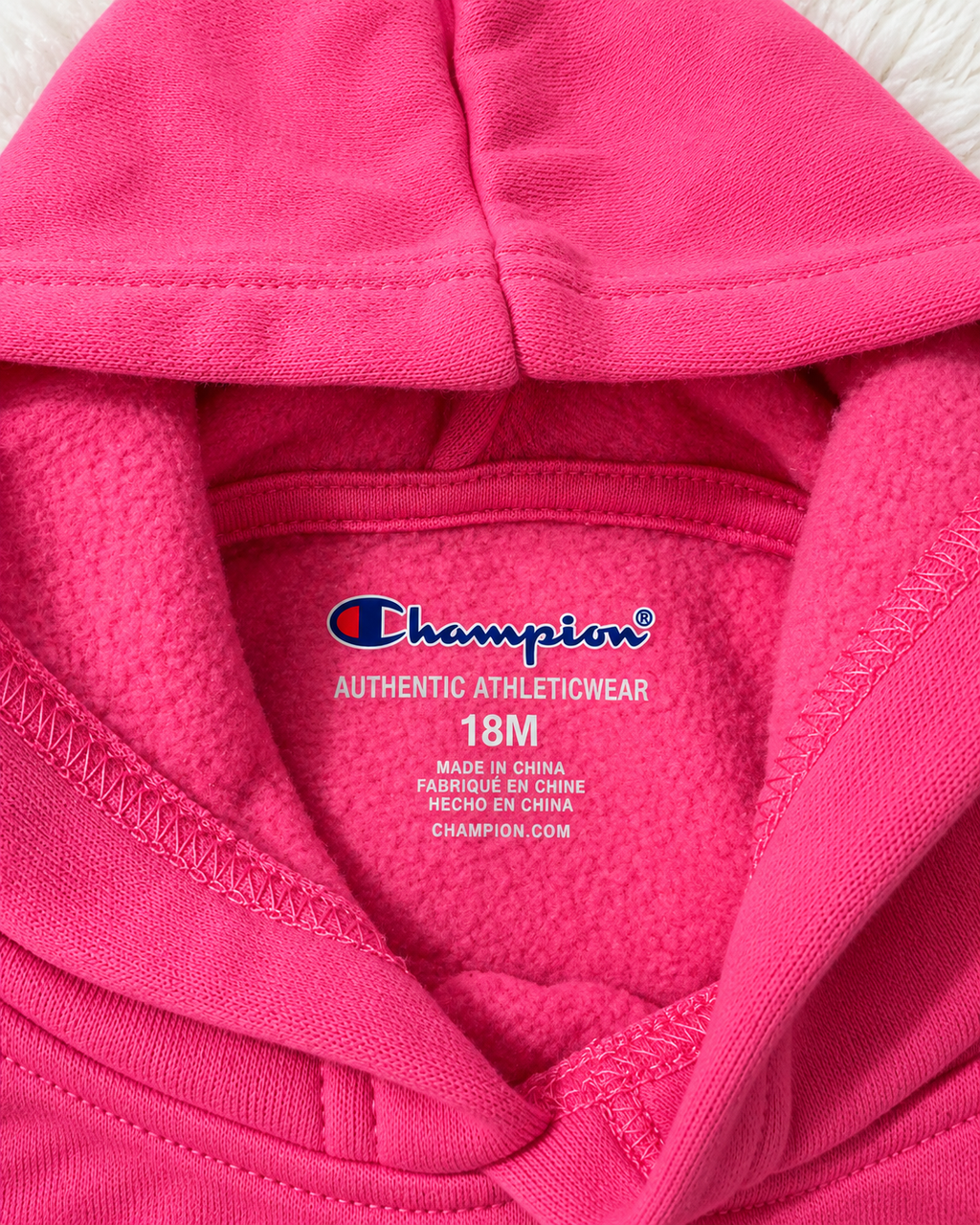 Champion hoodie size 18 months label