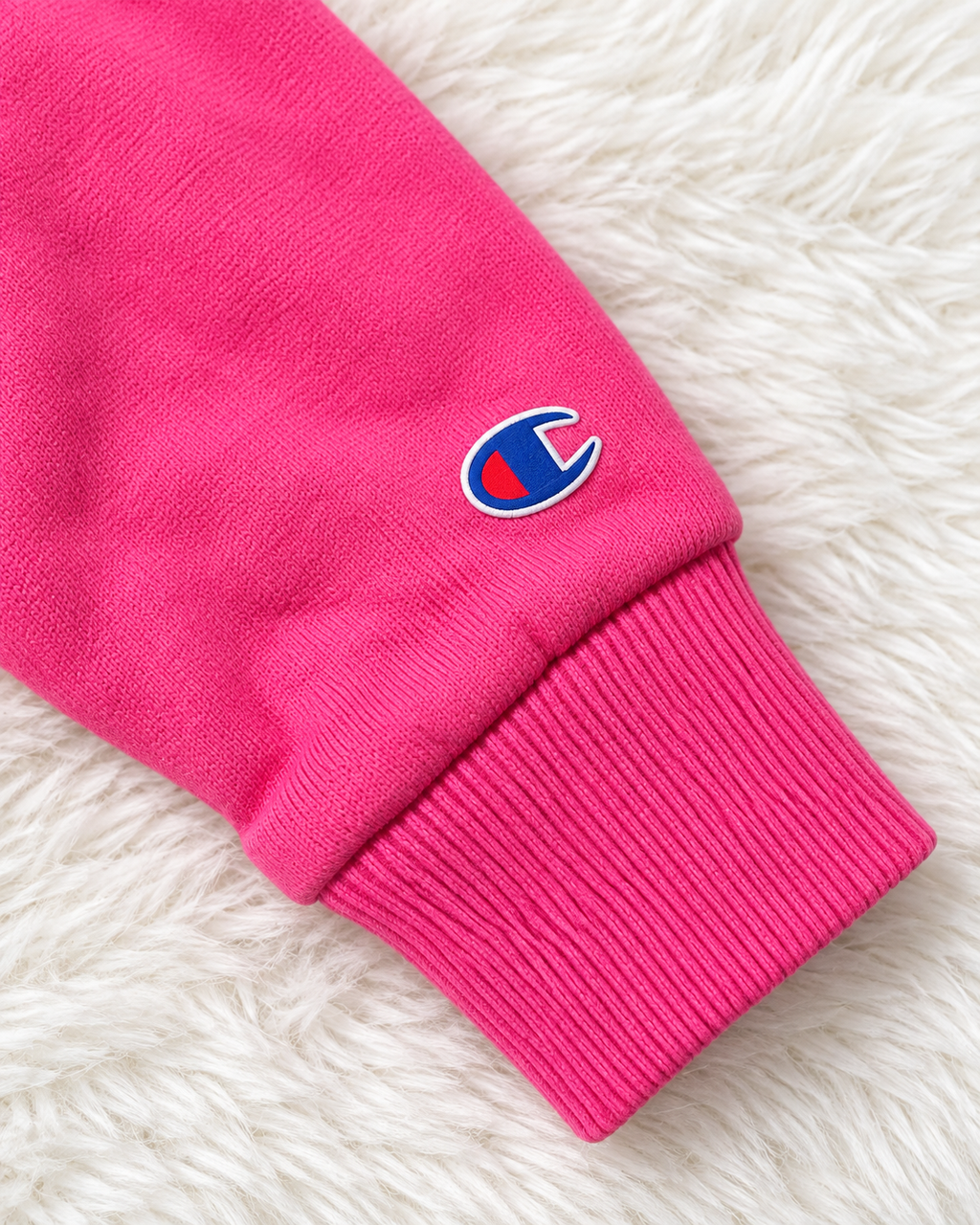 Champion hoodie sleeve logo detail