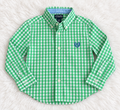 CHAPS toddler green gingham long-sleeve button-up shirt size 2T