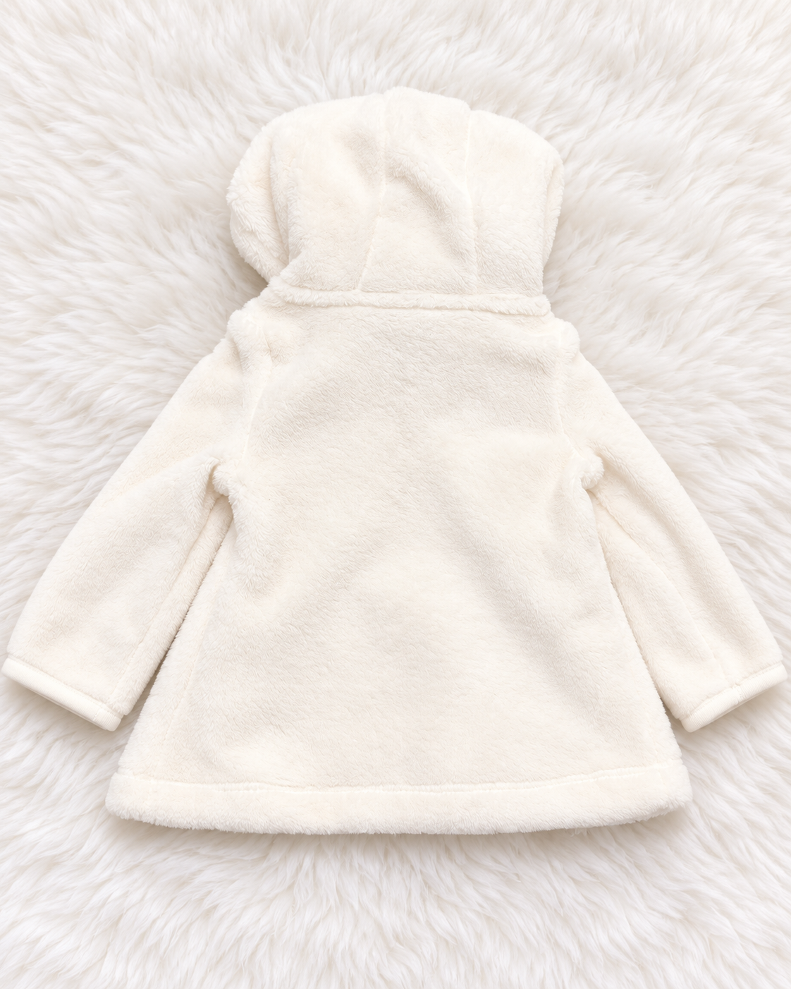 Child of Mine by Carter's ivory plush bear ear coat size 6 to 9 months back view
