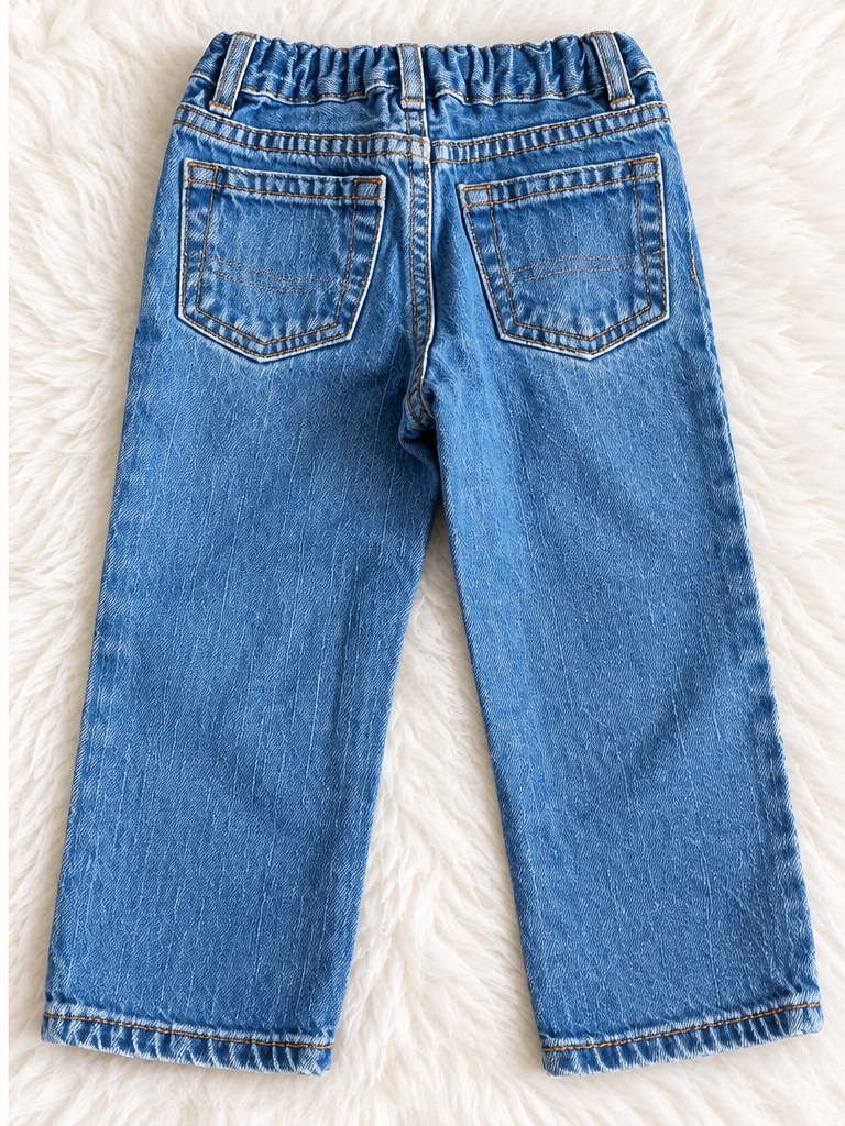 The Children's Place toddler boys straight-leg blue jeans size 2T back view