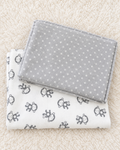 Circo gray polka dot and monkey print baby blanket set