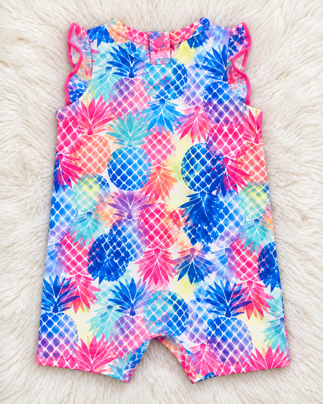 Hurley colorful pineapple romper back