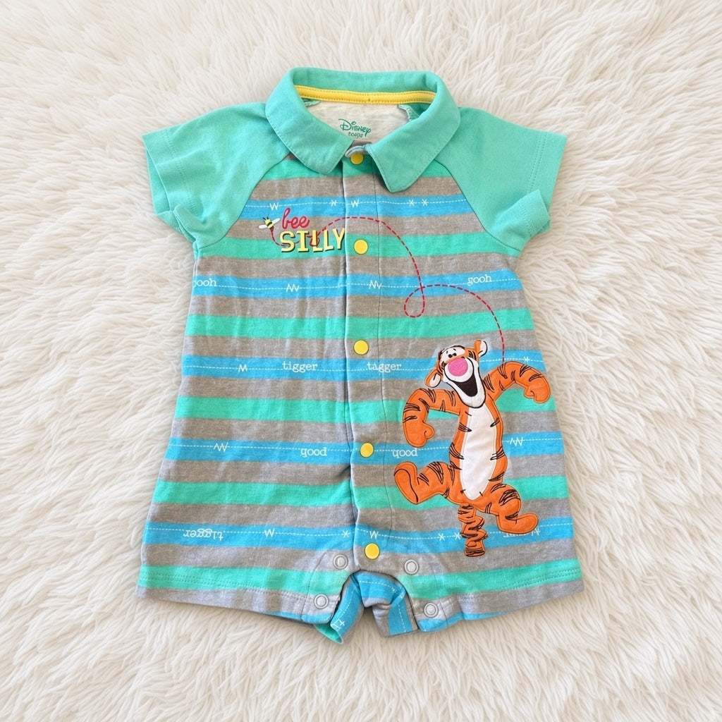 Disney Baby Tigger Bee Silly striped romper size 6 to 9 months
