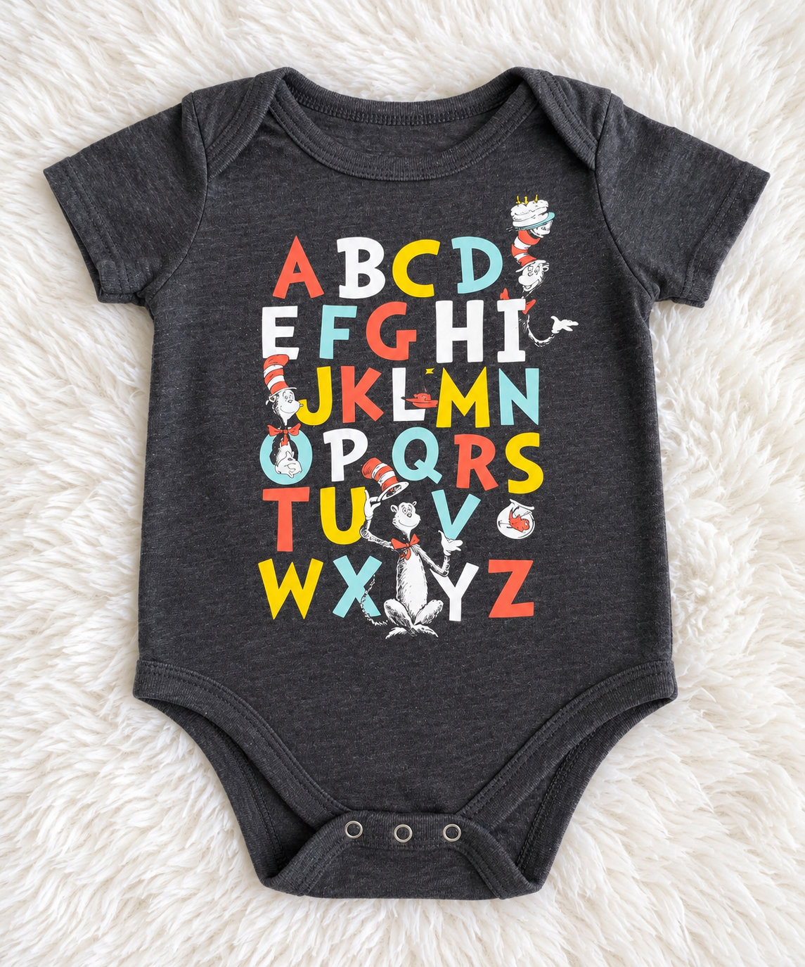 Dr. Seuss alphabet baby bodysuit size 3 to 6 months