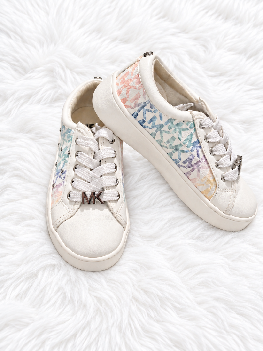 Michael Kors pastel logo toddler sneakers angled