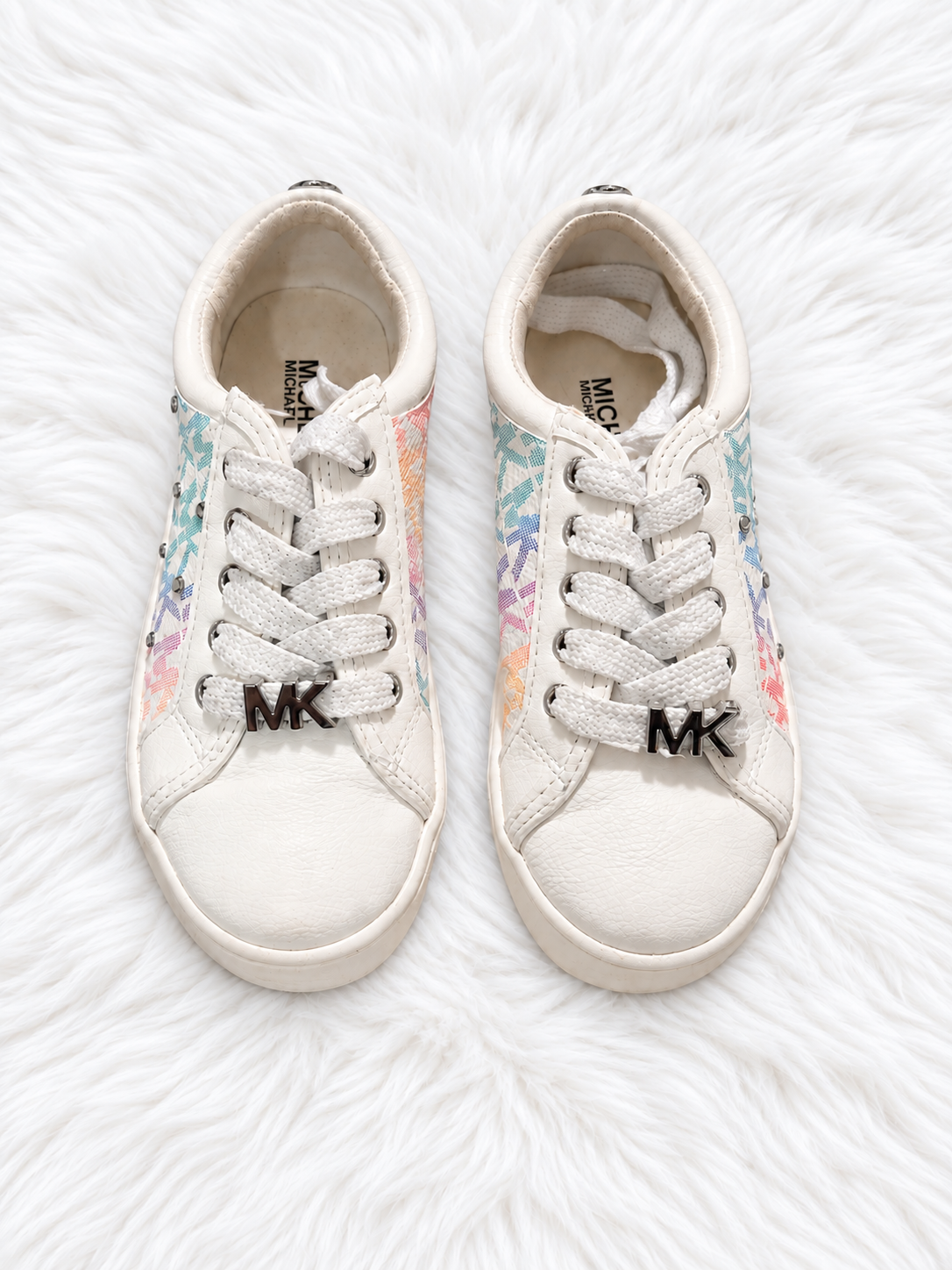 Michael Kors pastel logo toddler sneakers front