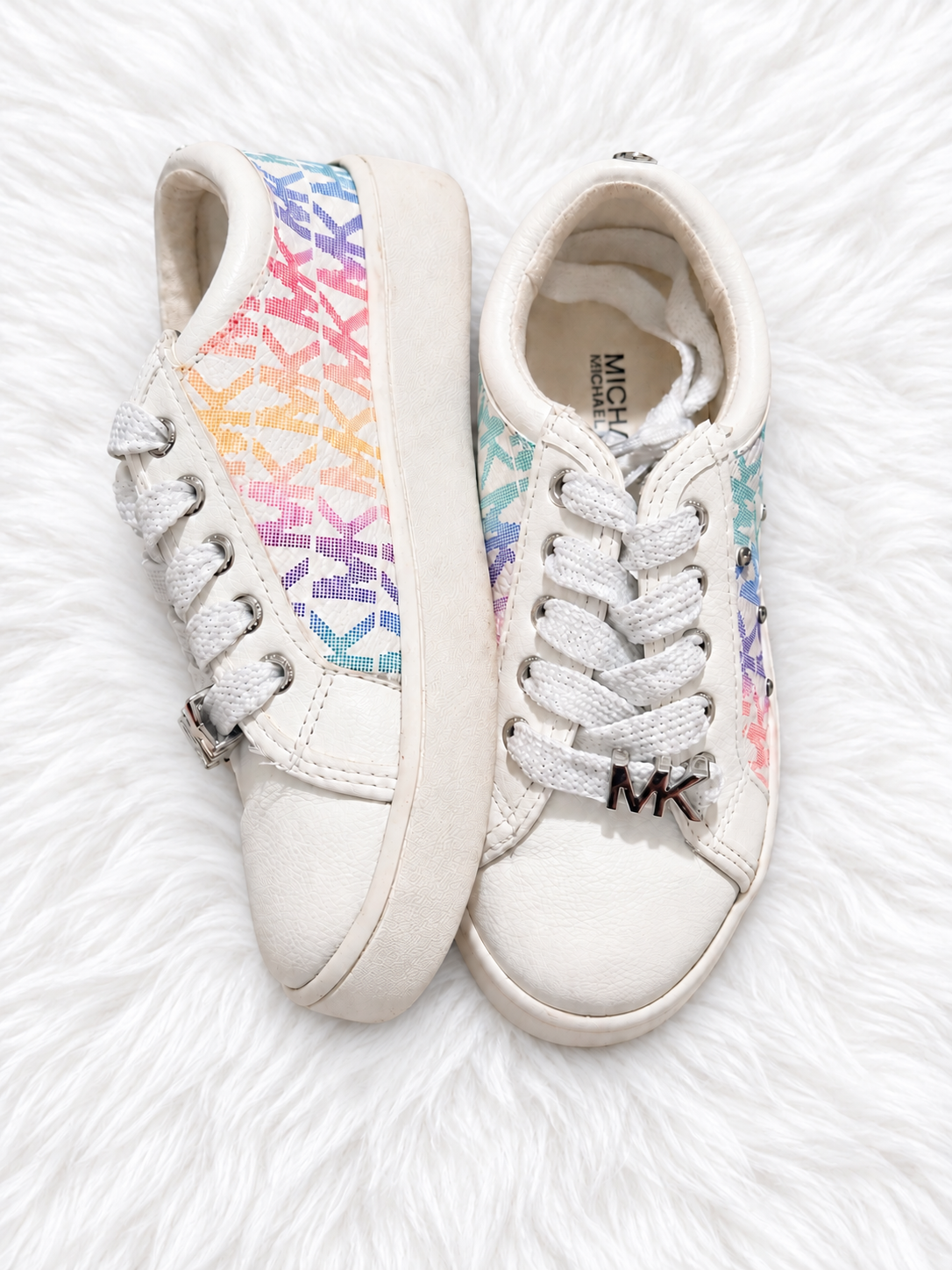 Michael Kors pastel logo toddler sneakers side
