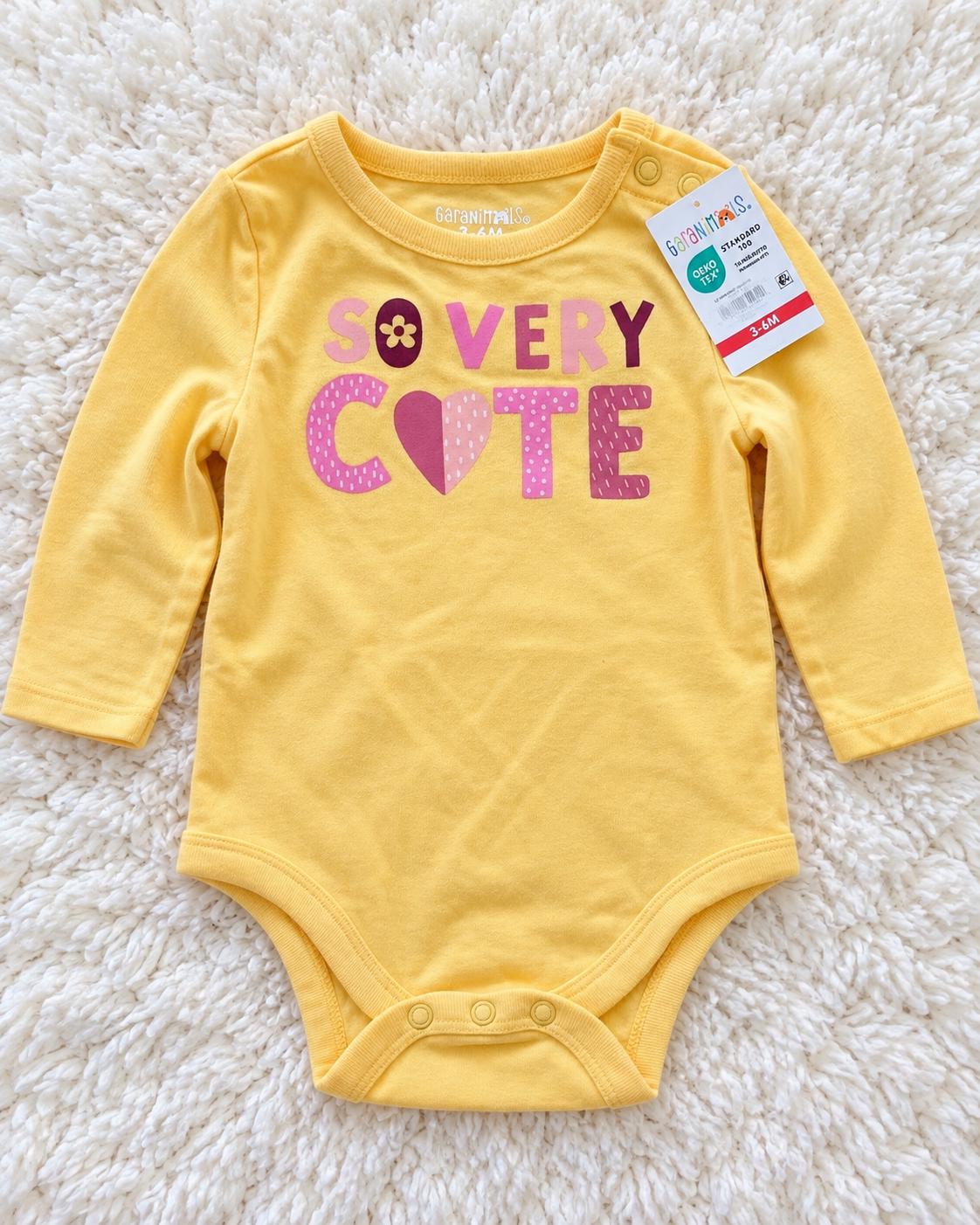 Garanimals yellow So Very Cute bodysuit new with tags