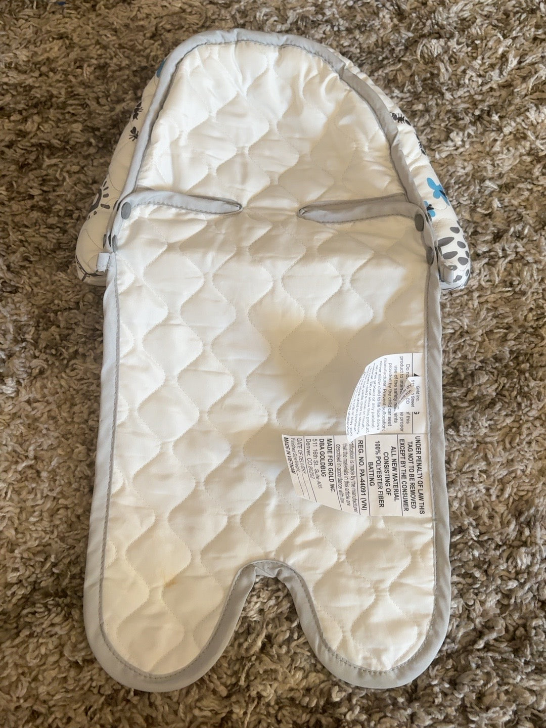 Original back showing manufacturer and safety labels