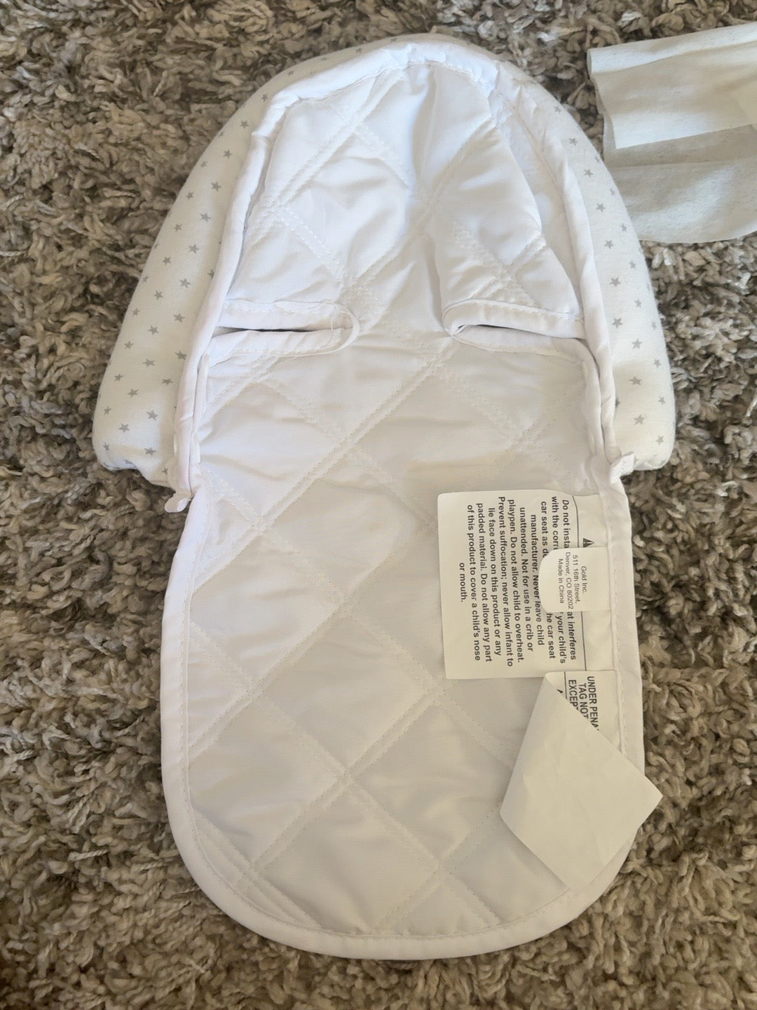 Original back photo showing sewn safety labels