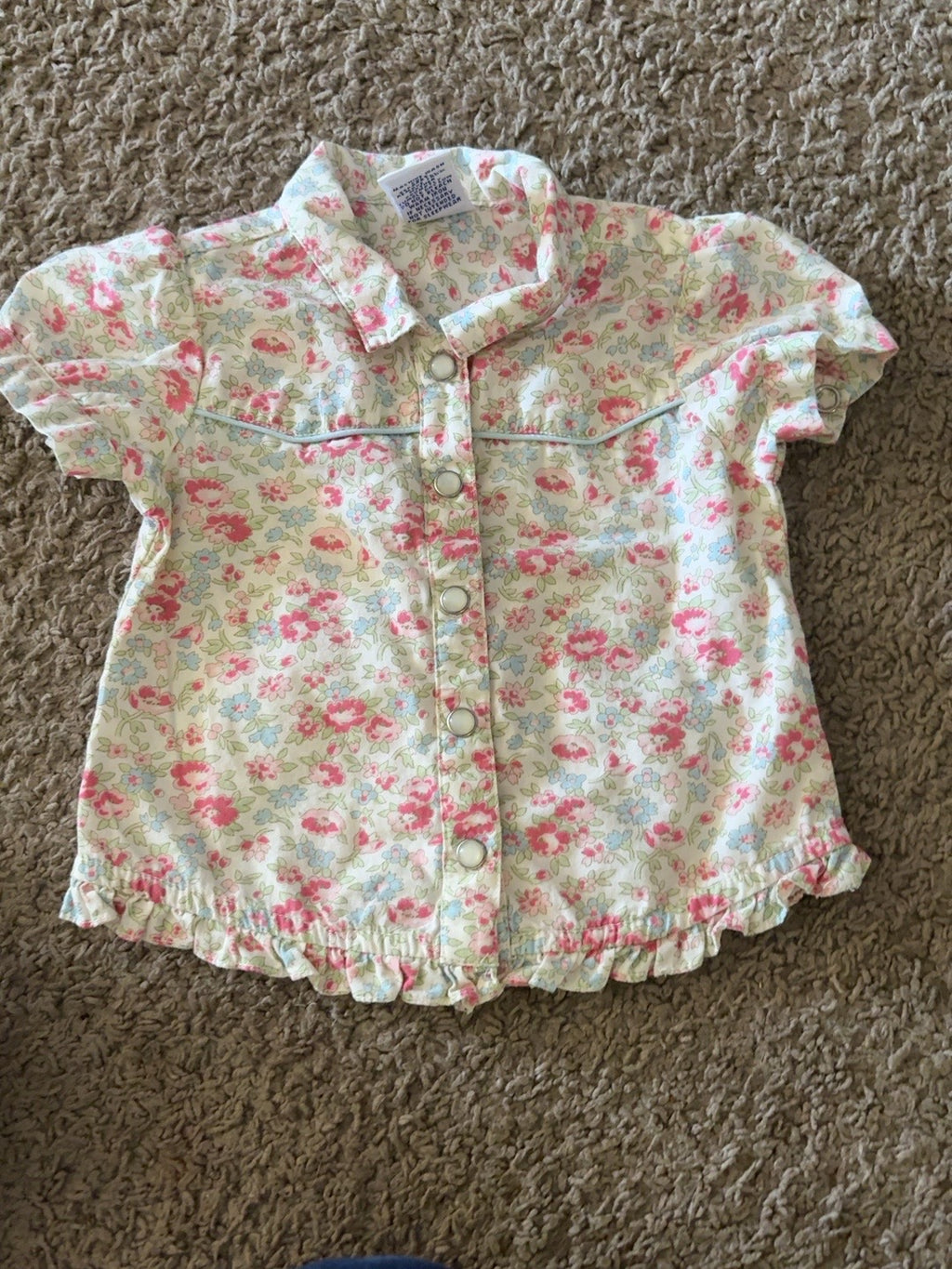 Gymboree floral button-front top, size 3-6 months