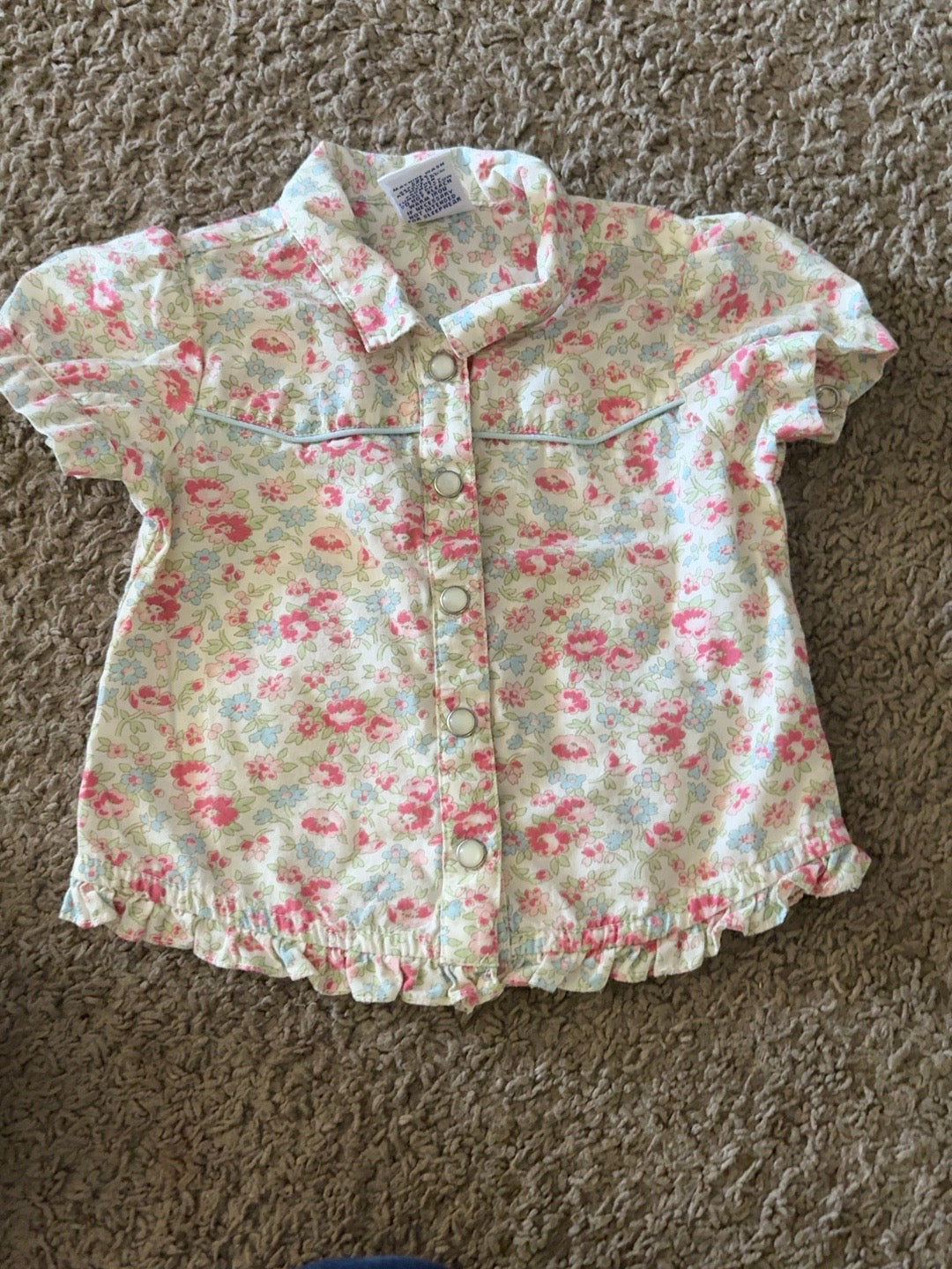 Gymboree floral button-front top, size 3-6 months