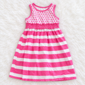 Healthtex pink polka dot and striped sleeveless dress, size 4T