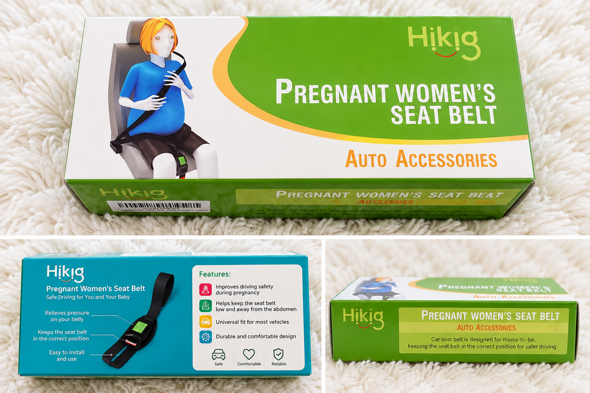 Hikig pregnancy seat belt adjuster product packaging