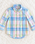 Janie and Jack pastel plaid long sleeve button up shirt size 18 to 24 months
