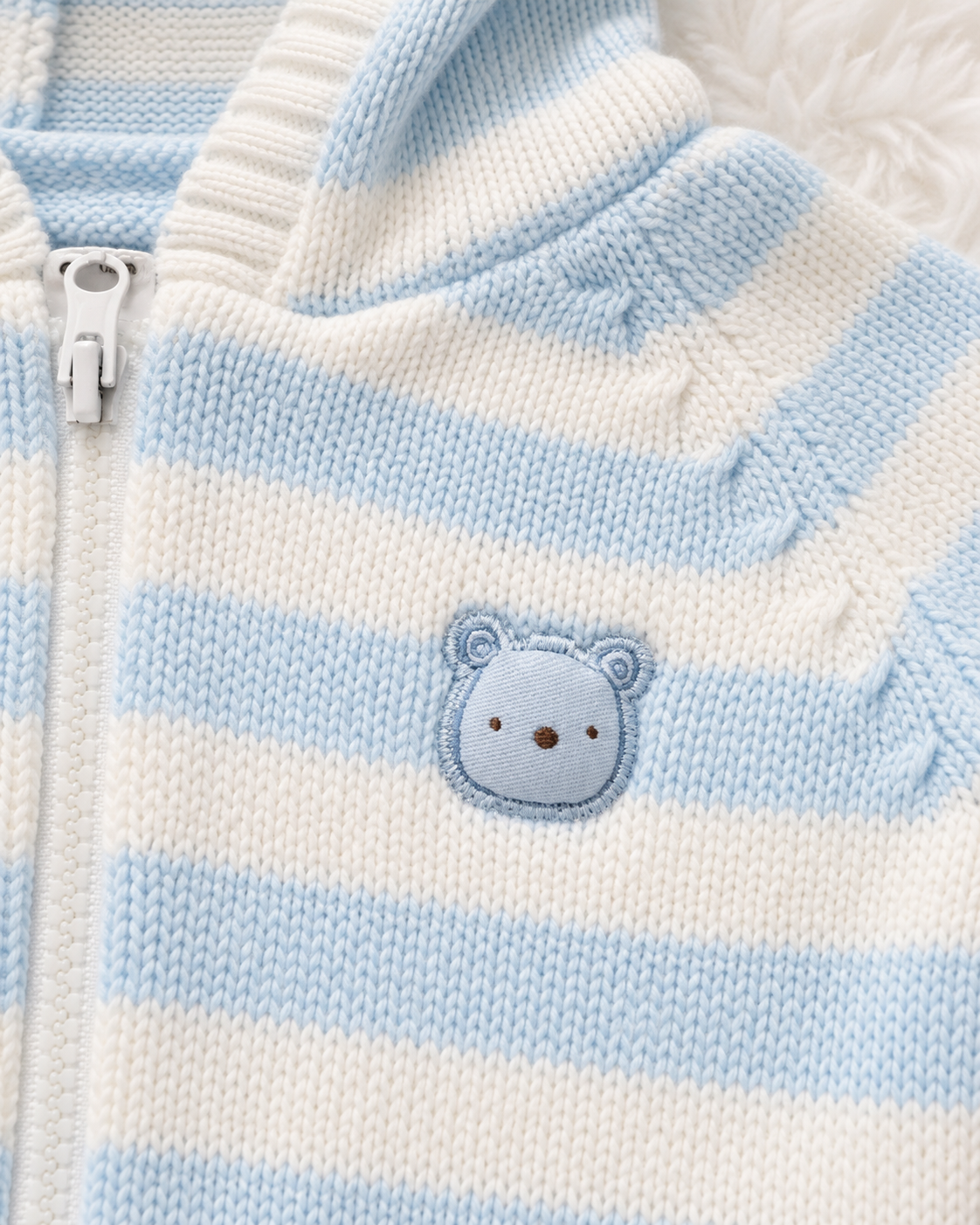 Just One You by Carter's blue striped cardigan bear detail