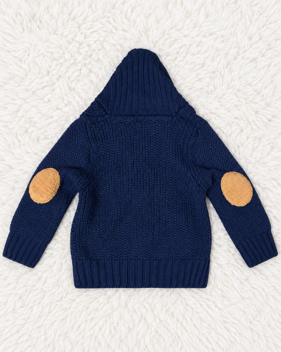 Little Lad navy hooded cardigan size 12 months back view
