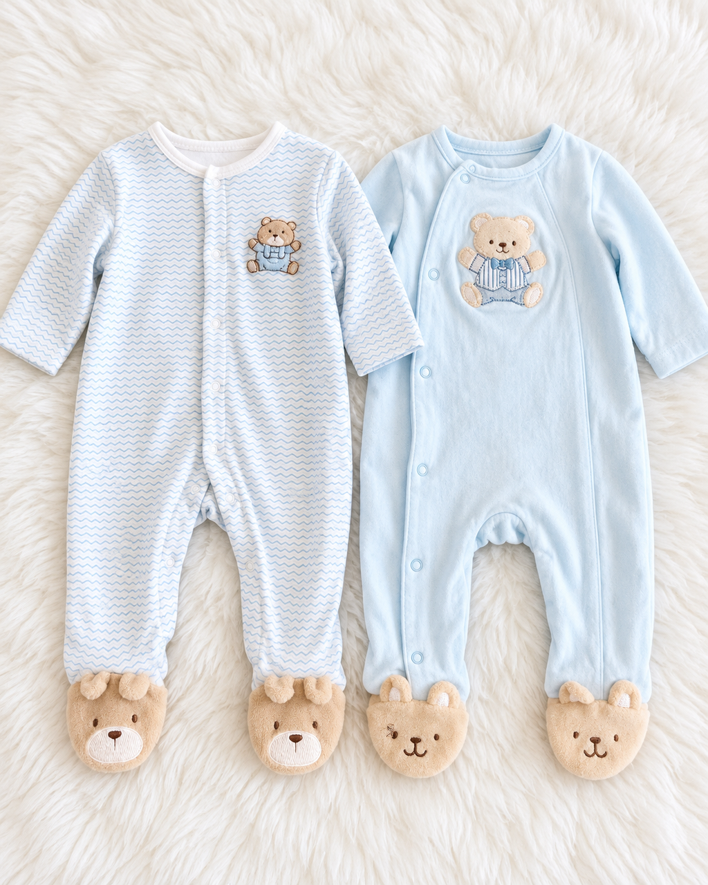 Little Me two piece teddy bear footed sleeper set size 3 months