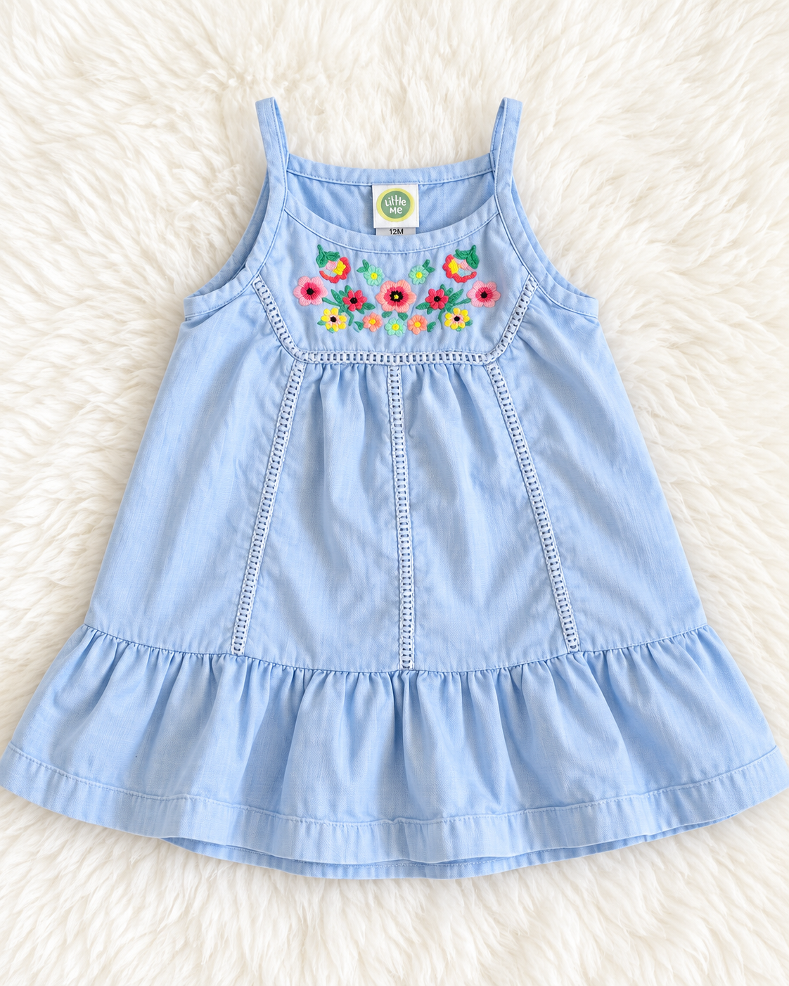 Little Me blue floral dress size 12 months