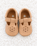 Little Steps tan baby shoes size 2 front view