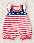 Front of Little Wishes patriotic romper