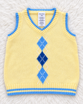 Nautica yellow argyle sweater vest size 12 months front view