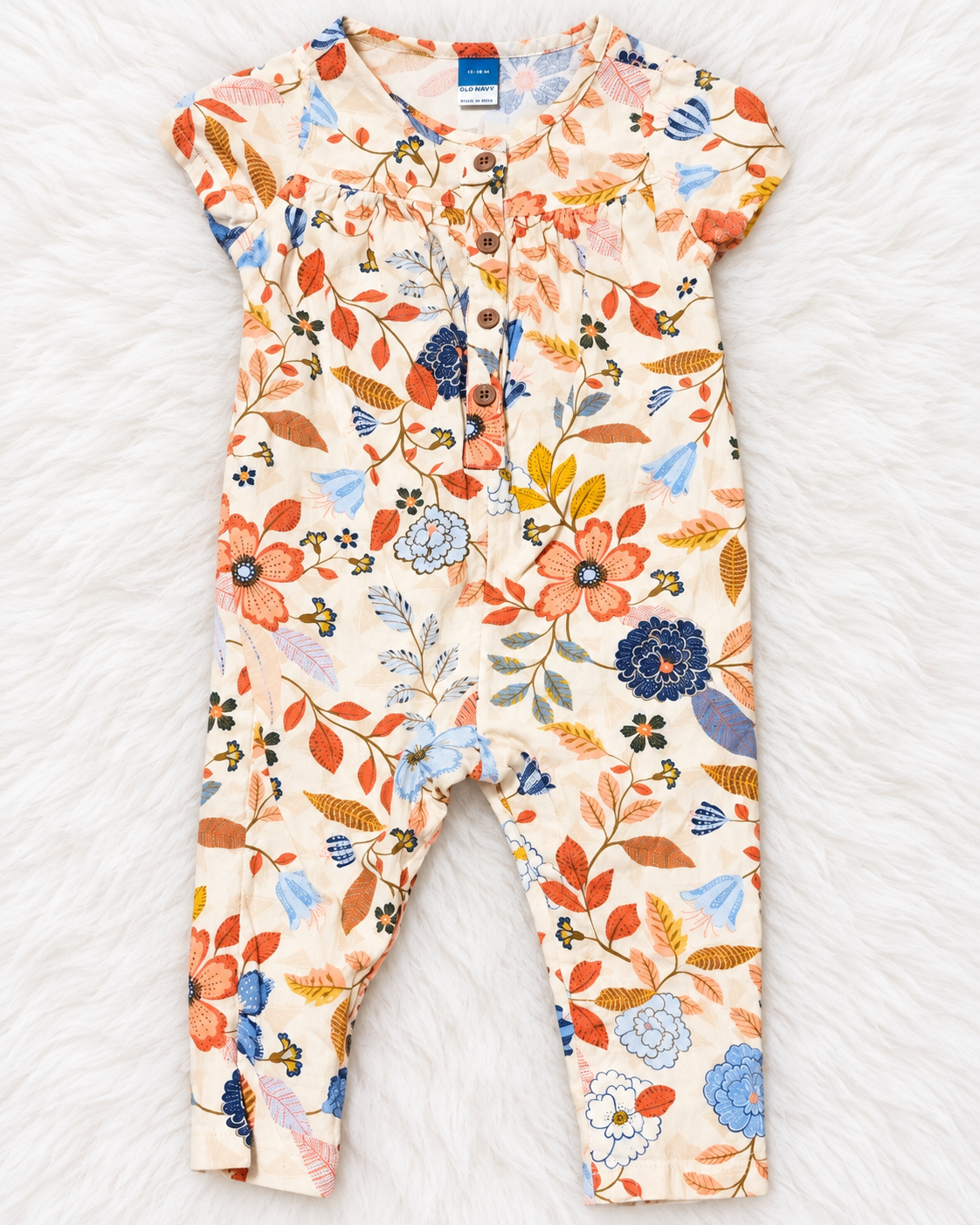 Old Navy floral romper size 12 to 18 months front view