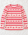 Old Navy red and cream holiday long sleeve shirt size 5T front view