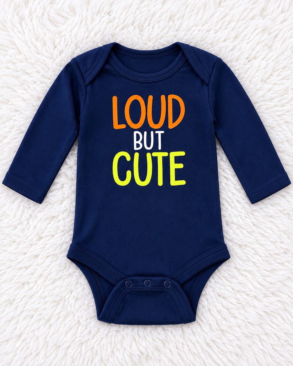 Navy Loud But Cute long sleeve bodysuit size 0-3 months