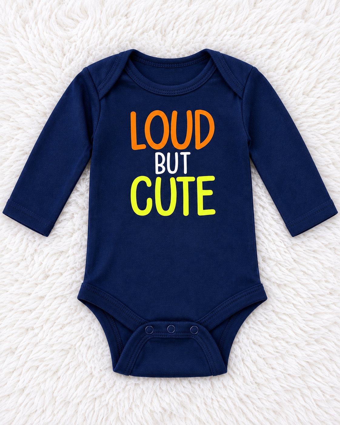 Navy Loud But Cute long sleeve bodysuit size 0-3 months