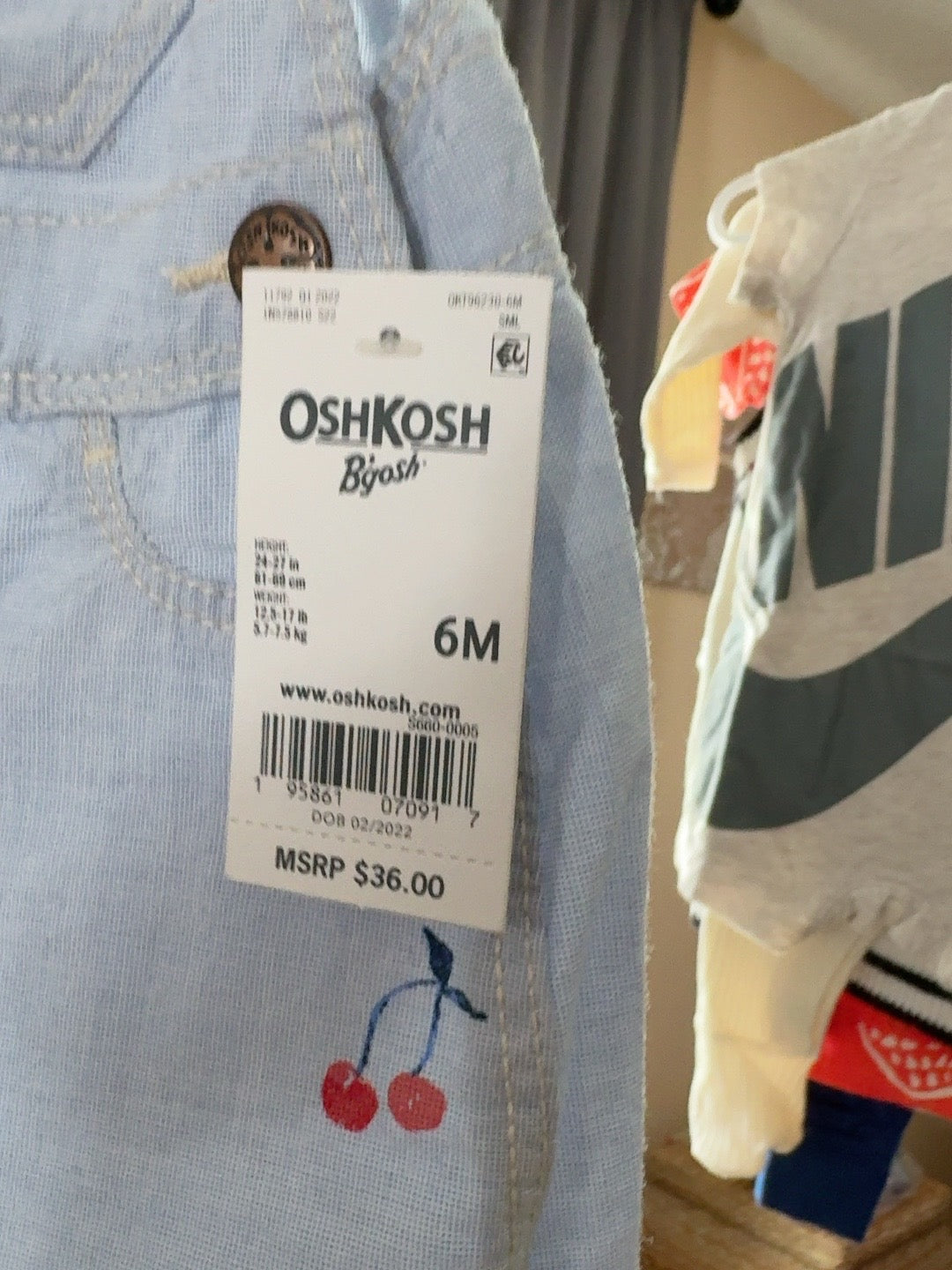 OshKosh B'gosh size 6 months retail tag